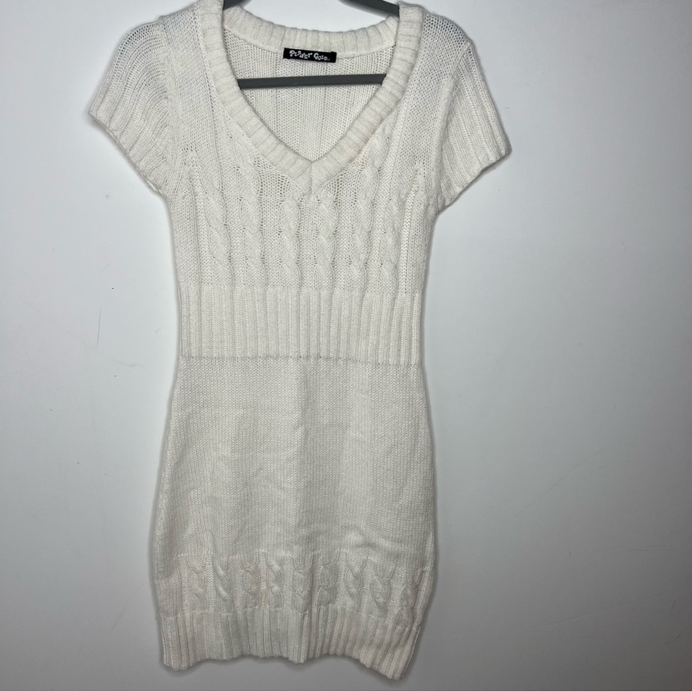 Cream Cableknit Sweater Dress Size S Small Planet Gold